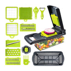 Picador de verduras multifuncional de 16 piezas con recipiente
